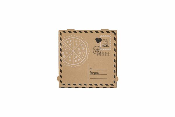 Χάρτινα Κουτιά Πίτσας Kraft FSC® με Σχέδιο "Letter" 26x26x4cm. | TESSERA Bio Products®