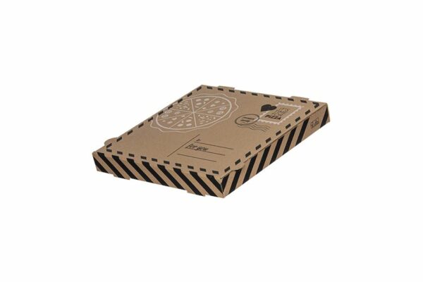 Χάρτινα Κουτιά Πίτσας Kraft FSC® με Σχέδιο "Letter" 26x26x4cm. | TESSERA Bio Products®