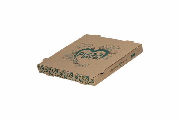 Χάρτινα Κουτιά Πίτσας Kraft FSC® σχέδιο "Pizza Love" 28x28x4 cm. | TESSERA Bio Products®