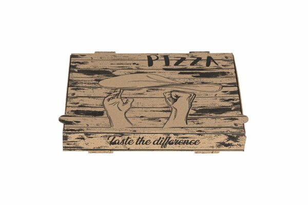 Kraft Paper Pizza Boxes Pizza Hands FSC® 30x30x4cm. | TESSERA Bio Products®