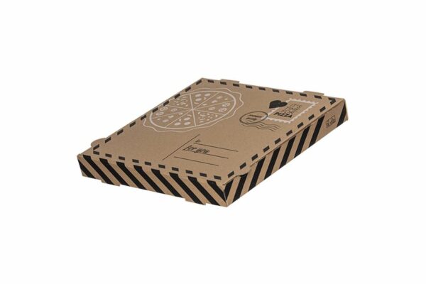 Χάρτινα Κουτιά Πίτσας Kraft FSC® με Σχέδιο "Letter" 30x30x4cm. | TESSERA Bio Products®