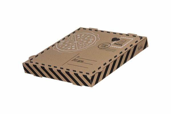 Χάρτινα Κουτιά Πίτσας Kraft FSC® σχέδιο "Letter" 36x36x4,2cm. | TESSERA Bio Products®