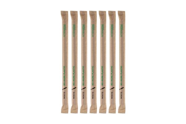 Paper Straws FSC® 0.5x 21cm Black Straight Paper Wrapped 1/1 | TESSERA Bio Products®