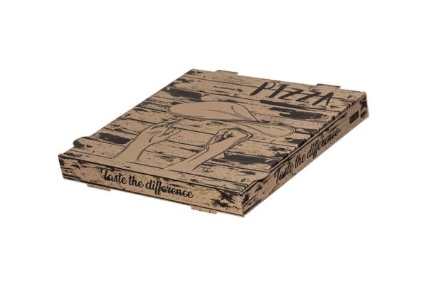 Χάρτινα Kraft Κουτιά Πίτσας FSC® σχέδιο "Handmade" 36x36x4,2cm | TESSERA Bio Products®