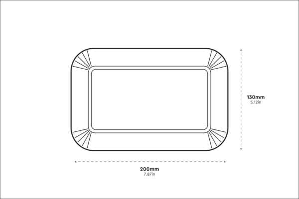 Rectangular Paper Plates FSC® White 13 x 20 cm. | TESSERA Bio Products®