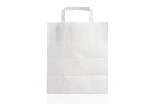 Paper Bag White with Reinforced Inner Handle 32x21x33 cm. | TESSERA Bio Products®