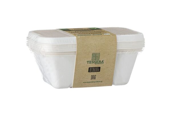 Sugarcane M/W Food Containers & Sugarcane Lids 750ml ( 5 pieces) | TESSERA Bio Products®