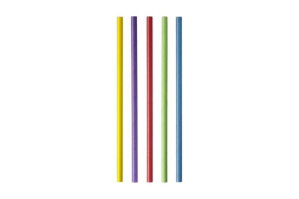 Paper Straws 4x4 FSC® Black Multicolour 0.8x21 cm. Wrapped 1/1 | TESSERA Bio Products®