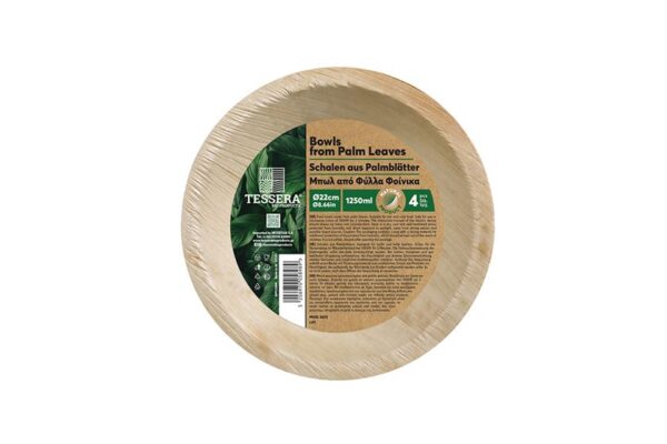 Palm Leaf Round Plates Ø22 mm. (4 pieces) | TESSERA Bio Products®