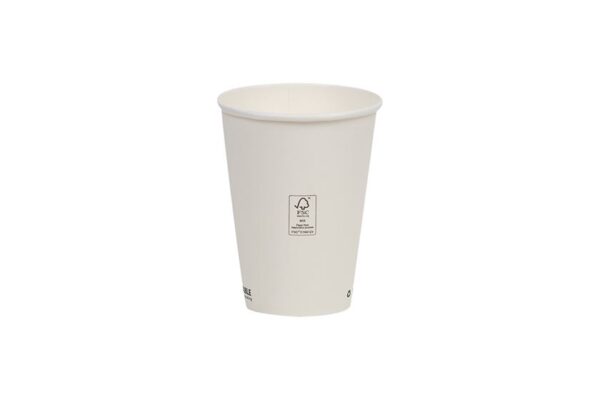 Single Wall Waterbased Paper Cups White Colour 8oz | TESSERA Bio Products®