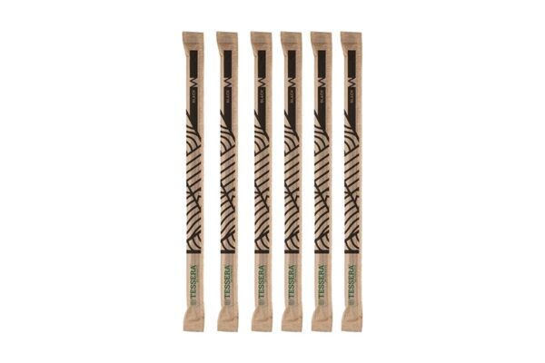 Paper Straws FSC® Black Flexible Ø 0.8x21cm Wrapped 1/1 | TESSERA Bio Products®