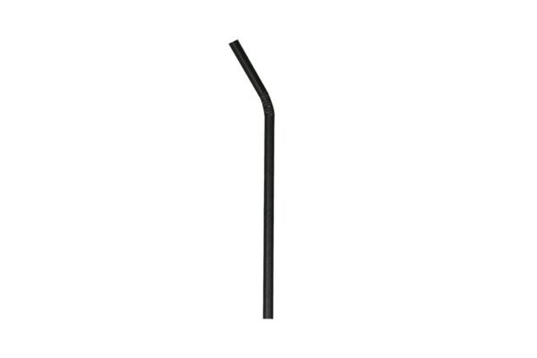 Paper Straws FSC® Black Flexible Ø 0.8x21cm Wrapped 1/1 | TESSERA Bio Products®