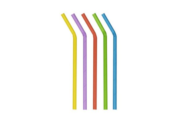 Paper Straws FSC® Multicolour Flexible Ø 0.8x21cm Wrapped 1/1 | TESSERA Bio Products®